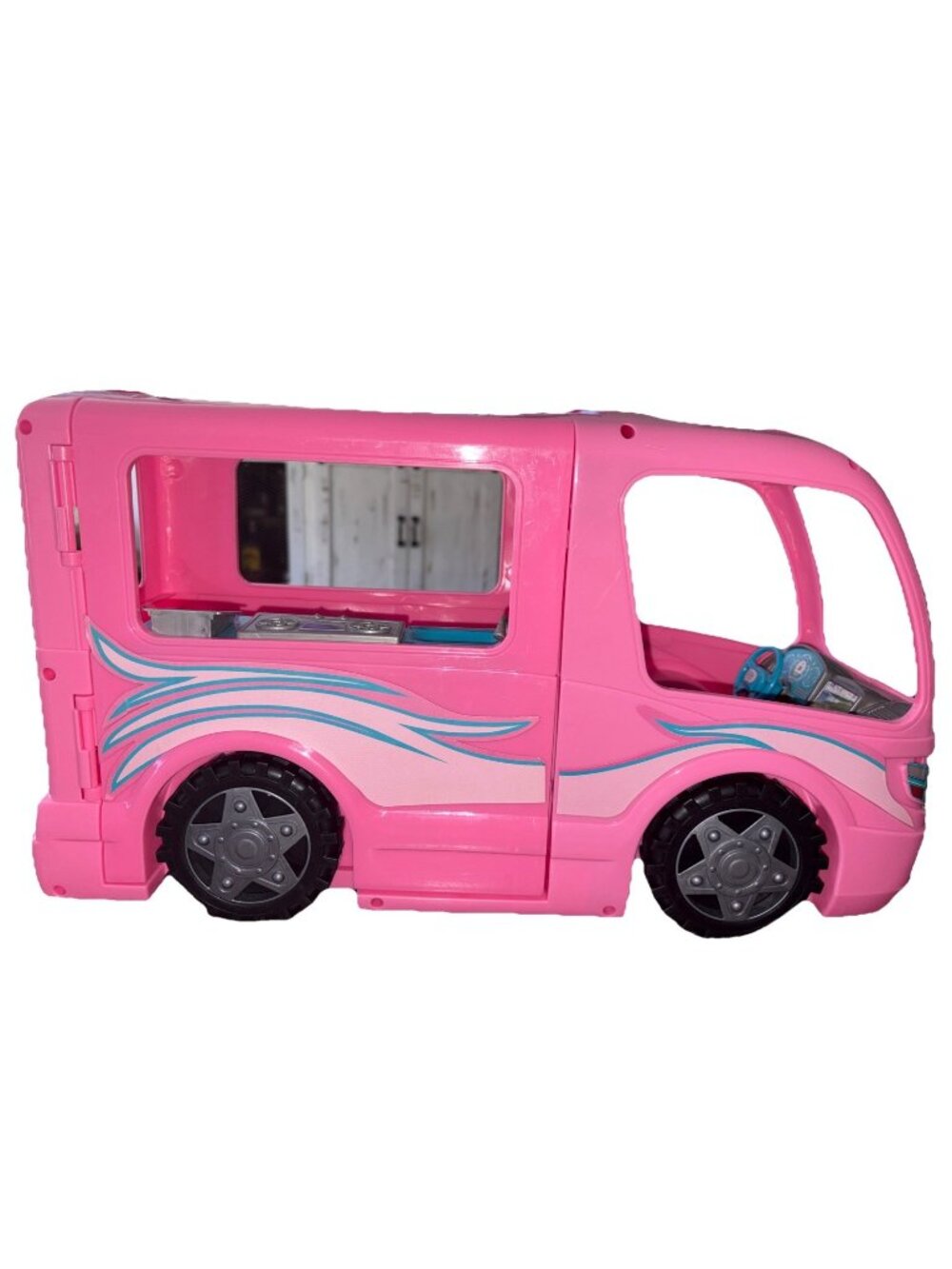 Mattel Barbie Pink Dream Camper Motorhome Van RV Expanding/Foldout Kitchen & TV!